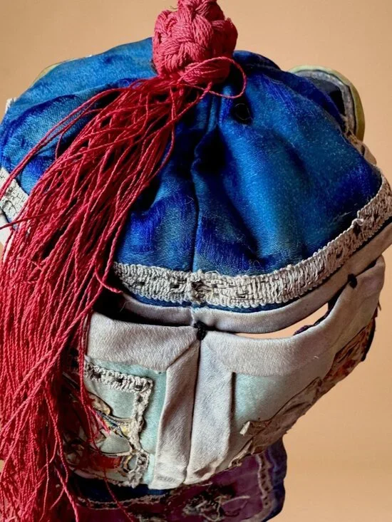 Antique Chinese Child’s Embroidered Tiger Hat Protective Festival Cap - Picture 9 of 16